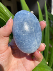 Blue Calcite Palm/Pocket Stone