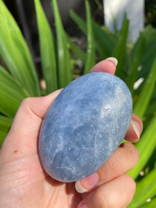 Blue Calcite Palm/Pocket Stone